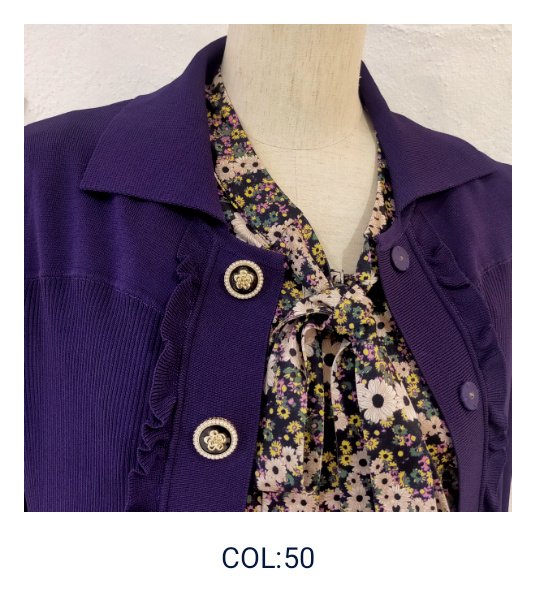 画像20: 【SuperBeauty 本日の日替わり逸品】23,000円 → 7,900円襟付き前立てフリルデザインニットカーディガン (20)