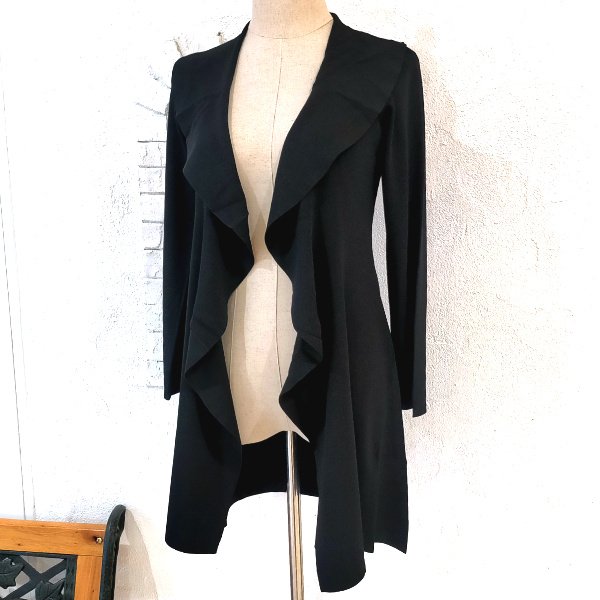 画像2: 【18,000円 →超特価 5900円＜在庫限り＞クーポン/POINT不可】ラッフル衿　ロングニットカーディガン (2)