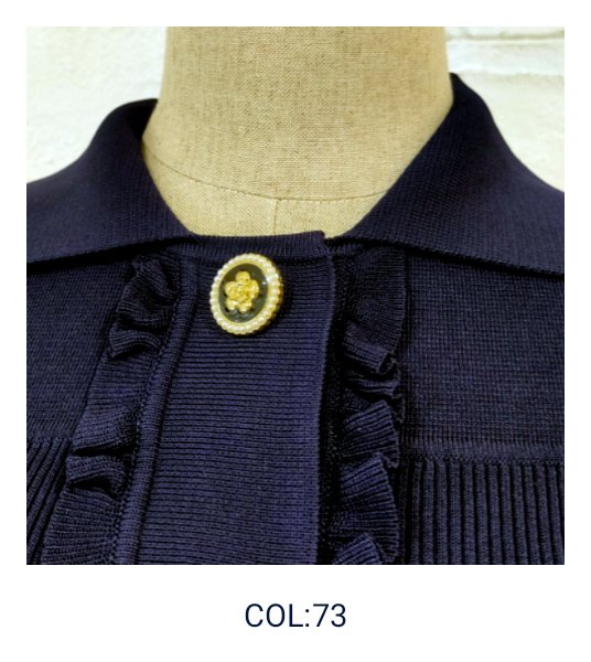 画像15: 【SuperBeauty 本日の日替わり逸品】23,000円 → 7,900円襟付き前立てフリルデザインニットカーディガン (15)