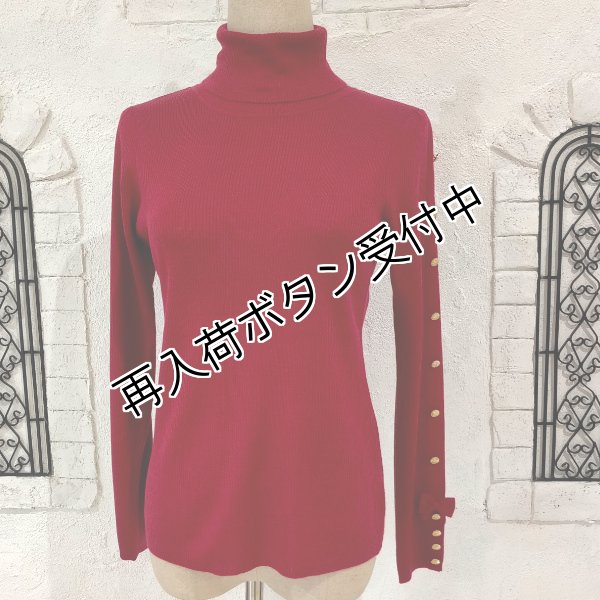 画像4: 【15,000円 →超特価 4,900円＜在庫限り＞クーポン/POINT不可】袖リボン×金ボタンデザインハイネックセーター 2321023 (4)