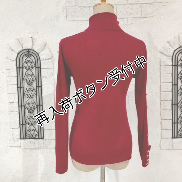 画像9: 【15,000円 →超特価 4,900円＜在庫限り＞クーポン/POINT不可】袖リボン×金ボタンデザインハイネックセーター 2321023 (9)