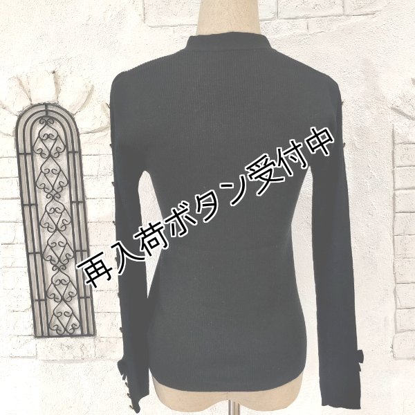 画像16: 【15,000円 →超特価 3900円＜在庫限り＞クーポン/POINT不可】袖リボン×金ボタンボウタイデザインセーター (16)