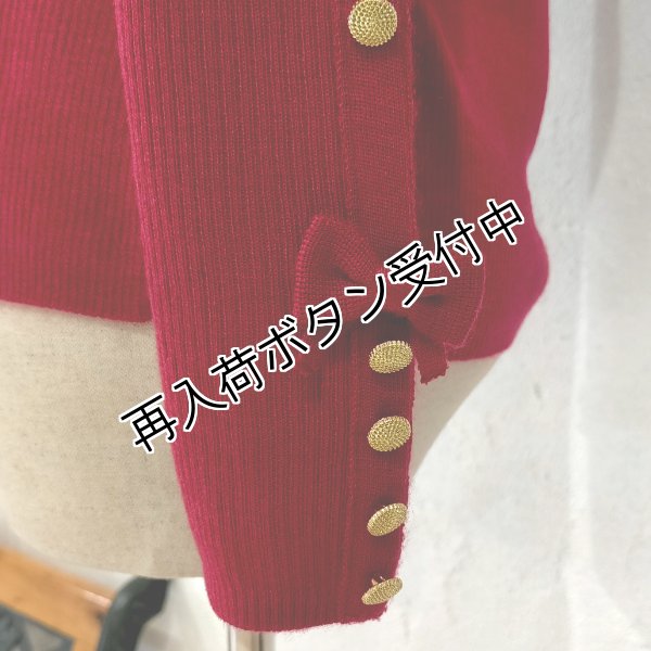 画像28: 【15,000円 →超特価 3900円＜在庫限り＞クーポン/POINT不可】袖リボン×金ボタンボウタイデザインセーター (28)