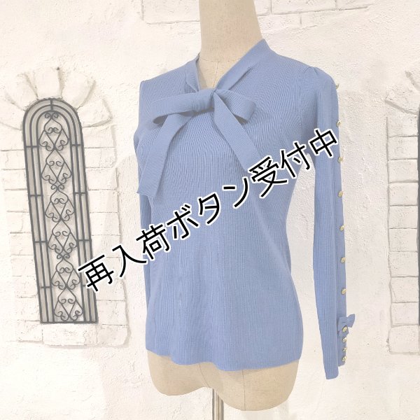 画像17: 【15,000円 →超特価 3900円＜在庫限り＞クーポン/POINT不可】袖リボン×金ボタンボウタイデザインセーター (17)