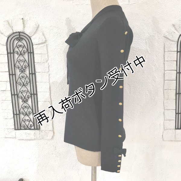 画像14: 【15,000円 →超特価 3900円＜在庫限り＞クーポン/POINT不可】袖リボン×金ボタンボウタイデザインセーター (14)