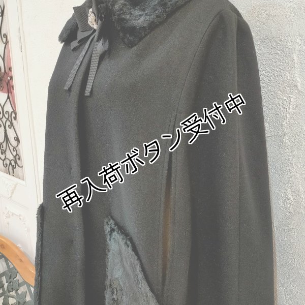 画像14: 【33,000円 →超特価 12,900円＜在庫限り＞クーポン/POINT不可】カタログ表紙 エコファースパンコール刺しゅう使いブローチ付きマントコート (14)