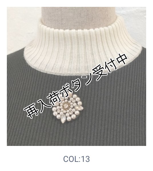 画像12: 【20,000円 →超特価 5900円<在庫限り>クーポン/POINT不可】ウェスト切替ジャガード編みハイネックニットワンピース (12)