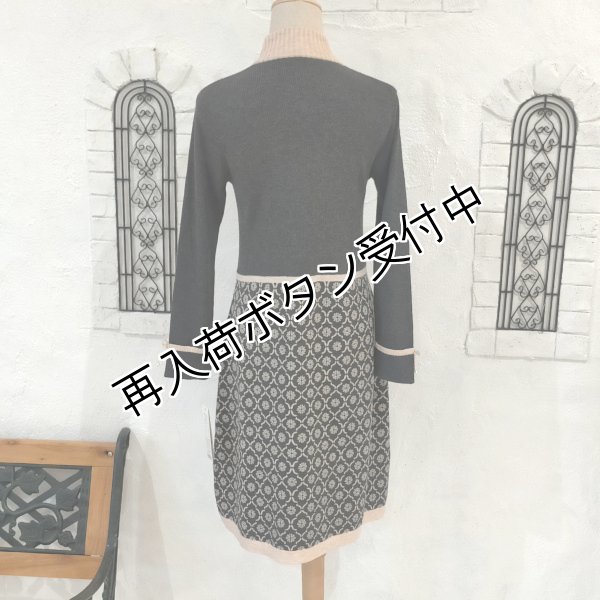 画像9: 【20,000円 →超特価 5900円<在庫限り>クーポン/POINT不可】ウェスト切替ジャガード編みハイネックニットワンピース (9)