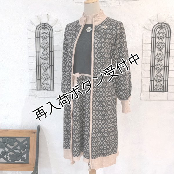 画像18: 【20,000円 →超特価 5900円<在庫限り>クーポン/POINT不可】ウェスト切替ジャガード編みハイネックニットワンピース (18)
