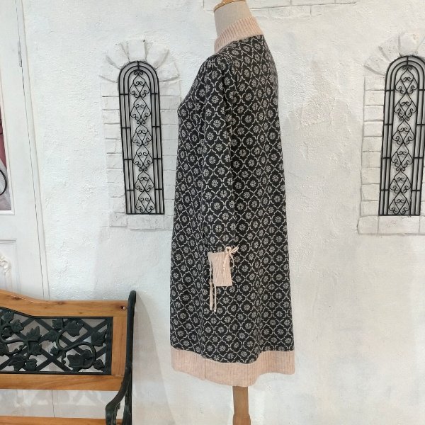 画像6: 【24,000円 →超特価 7,900円＜在庫限り＞クーポン/POINT不可】ジャガード編みハイネックニットロングジャケット (6)