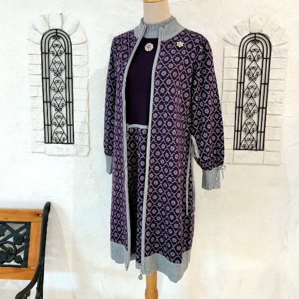 画像19: 【24,000円 →超特価 7,900円＜在庫限り＞クーポン/POINT不可】ジャガード編みハイネックニットロングジャケット (19)