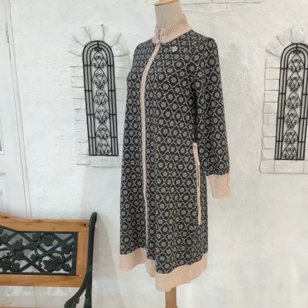 画像5: 【24,000円 →超特価 7,900円＜在庫限り＞クーポン/POINT不可】ジャガード編みハイネックニットロングジャケット (5)