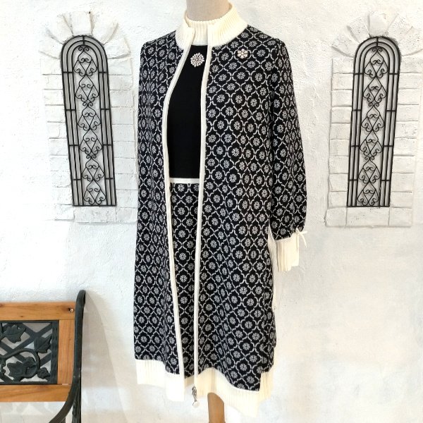 画像18: 【24,000円 →超特価 7,900円＜在庫限り＞クーポン/POINT不可】ジャガード編みハイネックニットロングジャケット (18)