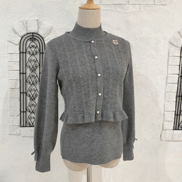 画像17: 【26,000円 →超特価 7900円<在庫限り>クーポン/POINT不可】 ニットボレロ×ハイネックセーターのニットアンサンブル (17)