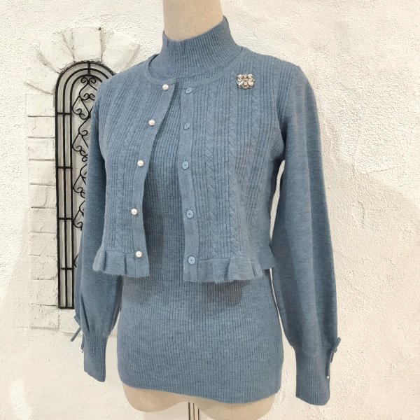 画像6: 【26,000円 →超特価 7900円<在庫限り>クーポン/POINT不可】 ニットボレロ×ハイネックセーターのニットアンサンブル (6)