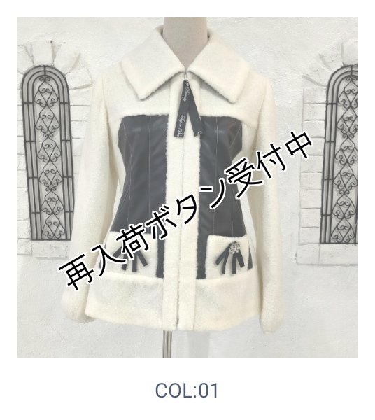 画像2: 【30,000円 →超特価 9900円＜在庫限り＞クーポン/POINT不可】ボア×合皮素材のジップアップジャケット (2)