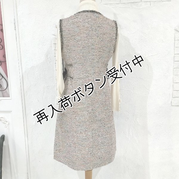 画像8: 【29,000円 →超特価 7900円<在庫限り>クーポン/POINT不可】ワンピース ウェストリボンデザインMIX糸ツイード生地ジャンパースカート (8)