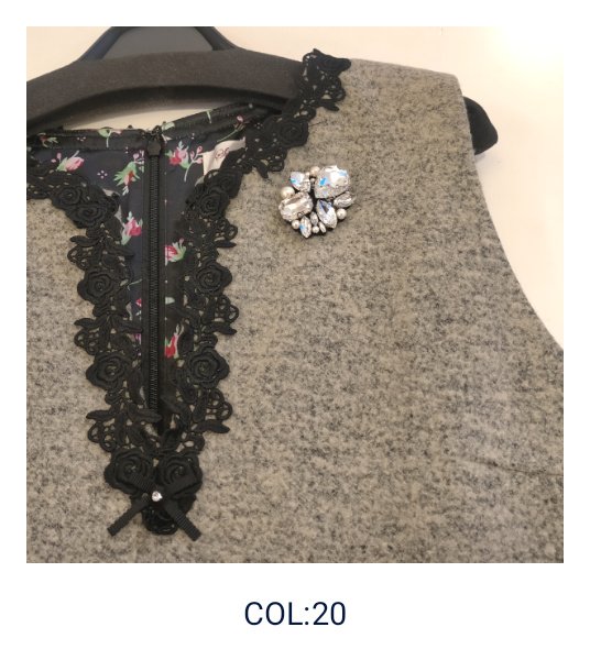 画像12: 【29,000円 →超特価 9900円＜在庫限り＞クーポン/POINT不可】ワンピース　圧縮ウール素材レース配色使いジャンパースカート (12)