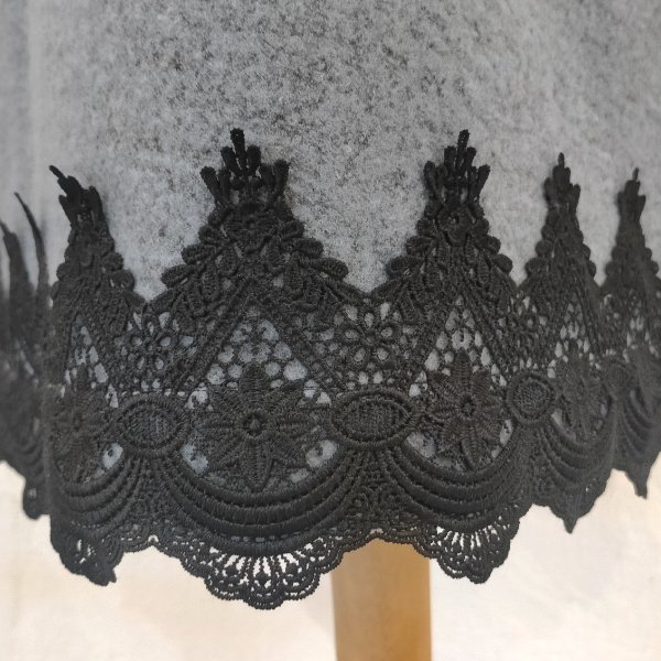 画像5: 【29,000円 →超特価 9900円＜在庫限り＞クーポン/POINT不可】ワンピース　圧縮ウール素材レース配色使いジャンパースカート (5)