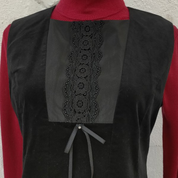 画像3: 【26,000円 →超特価 9900円＜在庫限り＞クーポン/POINT不可】ベロア×エコファー使いのノースリーブワンピース (3)