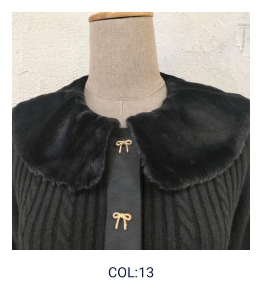 画像17: 【36,000円 →超特価 9900円＜在庫限り＞クーポン/POINT不可】襟&ウェストエコファー取り外し可ニットジャケット (17)