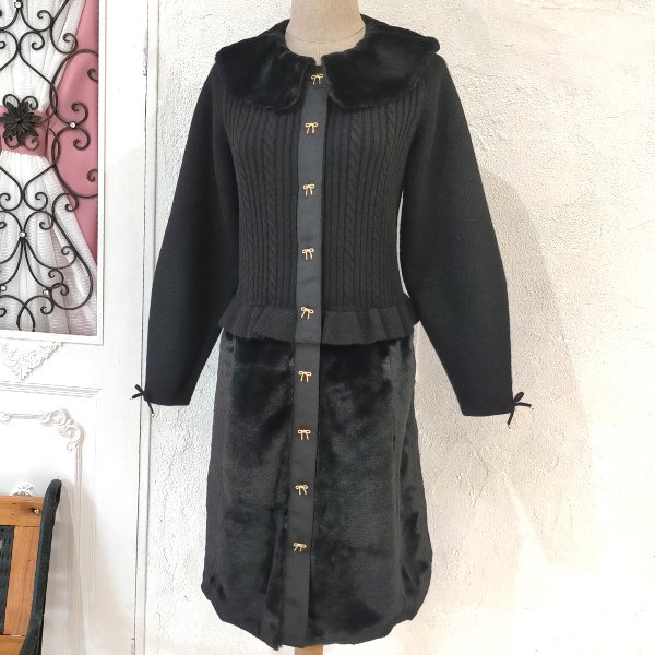 画像16: 【36,000円 →超特価 9900円＜在庫限り＞クーポン/POINT不可】襟&ウェストエコファー取り外し可ニットジャケット (16)