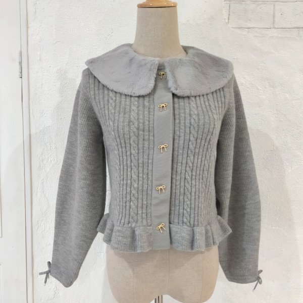 画像13: 【36,000円 →超特価 9900円＜在庫限り＞クーポン/POINT不可】襟&ウェストエコファー取り外し可ニットジャケット (13)