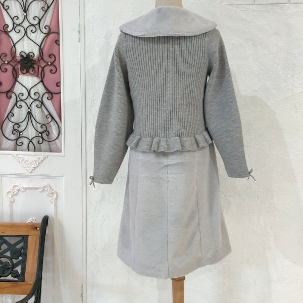 画像10: 【36,000円 →超特価 9900円＜在庫限り＞クーポン/POINT不可】襟&ウェストエコファー取り外し可ニットジャケット (10)