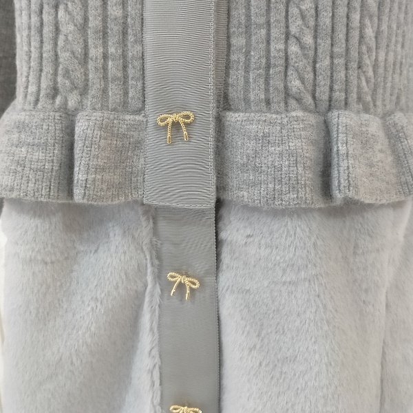 画像6: 【36,000円 →超特価 9900円＜在庫限り＞クーポン/POINT不可】襟&ウェストエコファー取り外し可ニットジャケット (6)