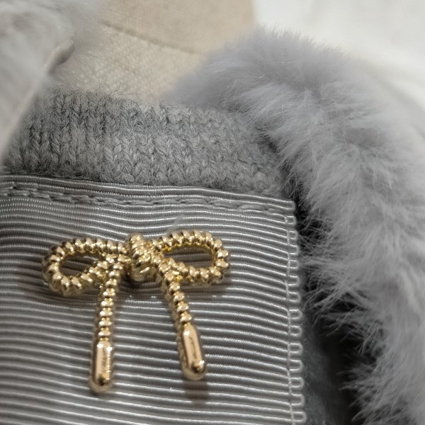 画像4: 【36,000円 →超特価 9900円＜在庫限り＞クーポン/POINT不可】襟&ウェストエコファー取り外し可ニットジャケット (4)