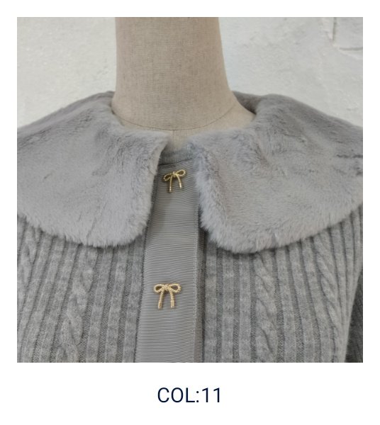 画像3: 【36,000円 →超特価 9900円＜在庫限り＞クーポン/POINT不可】襟&ウェストエコファー取り外し可ニットジャケット (3)