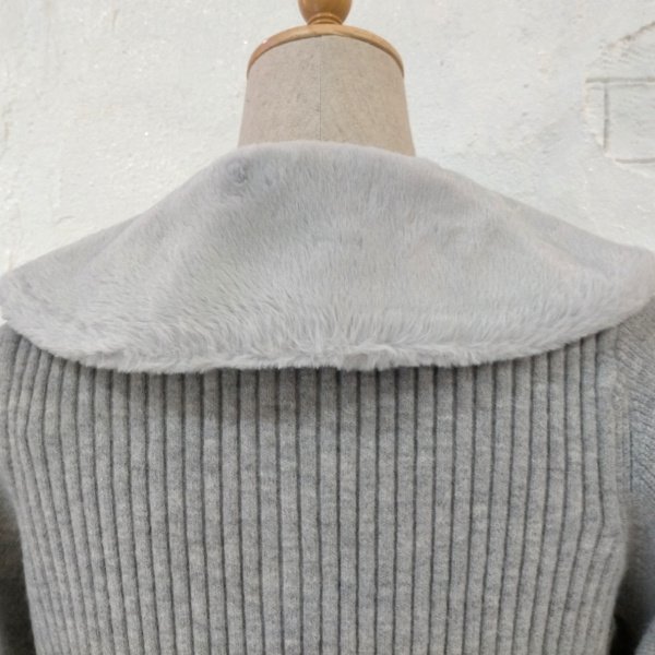 画像11: 【36,000円 →超特価 9900円＜在庫限り＞クーポン/POINT不可】襟&ウェストエコファー取り外し可ニットジャケット (11)