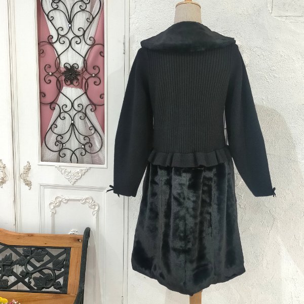 画像19: 【36,000円 →超特価 9900円＜在庫限り＞クーポン/POINT不可】襟&ウェストエコファー取り外し可ニットジャケット (19)