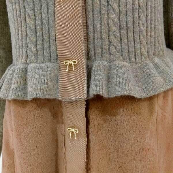 画像23: 【36,000円 →超特価 9900円＜在庫限り＞クーポン/POINT不可】襟&ウェストエコファー取り外し可ニットジャケット (23)