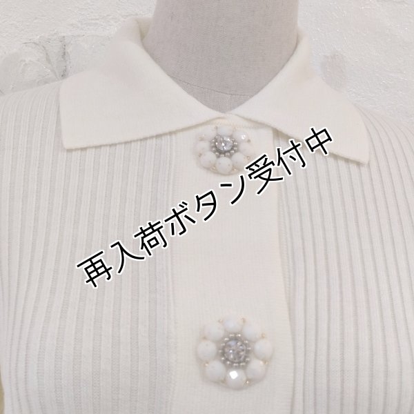画像9: 【25,000円 →超特価 7900円<在庫限り>クーポン/POINT不可】前立てビジューモチーフニットジャケット (9)