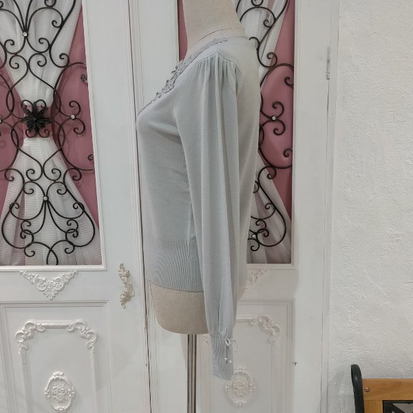 画像3: 【18,000円 →超特価 4900円＜在庫限り＞クーポン/POINT不可】胸元同色レースニットプルオーバー (3)