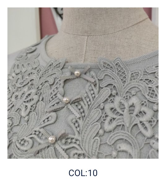 画像2: 【18,000円 →超特価 4900円＜在庫限り＞クーポン/POINT不可】胸元同色レースニットプルオーバー (2)