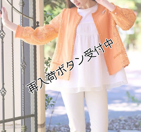 画像1: 【●半額以下！超特価！！●】ドット柄オーガンジー切替チュニックＴシャツ《送料220円代引は通常送料》 (1)