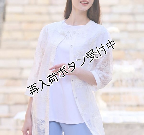 画像1: 【SuperBeauty  】★胸元レースデザインTシャツ《送料220円代引は通常送料》 (1)