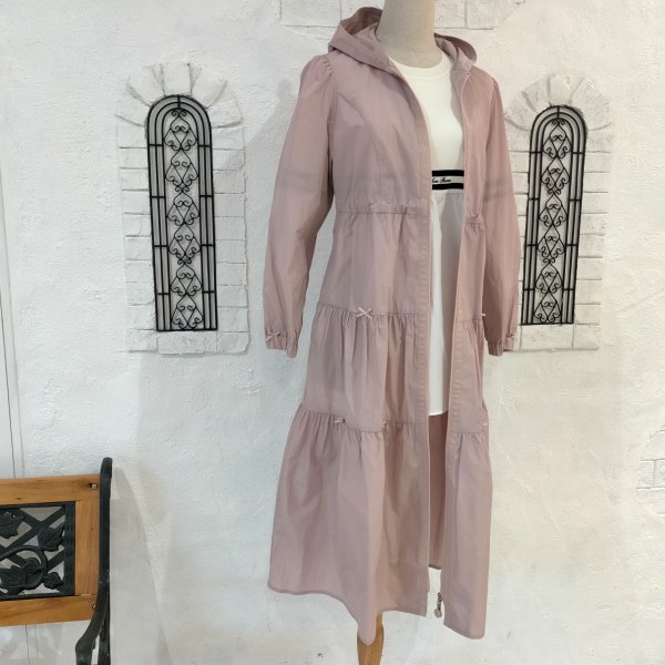 画像13: 【SuperBeauty  】★リボン×ギャザーデザインフード付きロングコート (13)