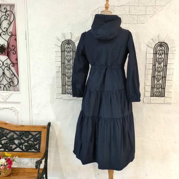 画像19: 【SuperBeauty  】★リボン×ギャザーデザインフード付きロングコート (19)