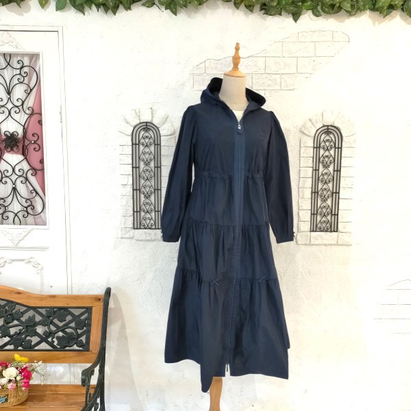 画像17: 【SuperBeauty  】★リボン×ギャザーデザインフード付きロングコート (17)