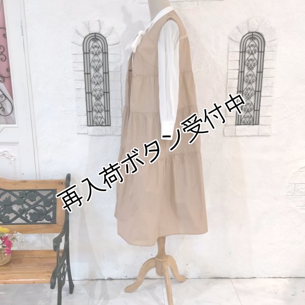 画像4: 【SuperBeauty  】タフタ素材ギャザー切替ロングジレ (4)