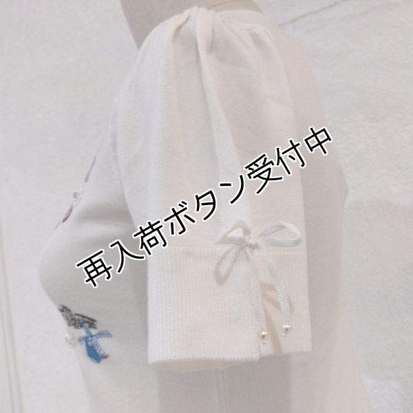 画像4: 【15,000円 →超特価 2900円＜在庫限り＞クーポン/POINT不可】Paris刺繍入り半袖ニット《送料220円代引は通常送料》 (4)
