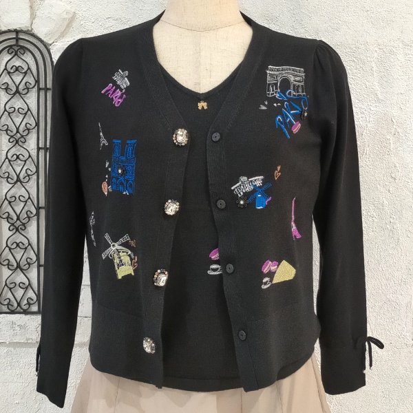 画像11: 【SuperBeauty  】★Paris刺繍入りカーディガン (11)
