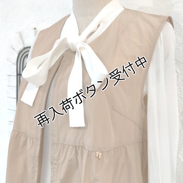 画像3: 【SuperBeauty  】タフタ素材ギャザー切替ロングジレ (3)