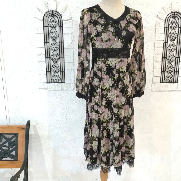 画像12: 【SuperBeauty  】★花柄レース切替ワンピース (12)