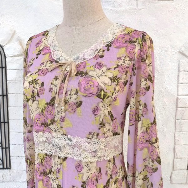 画像3: 【SuperBeauty  】★花柄レース切替ワンピース (3)