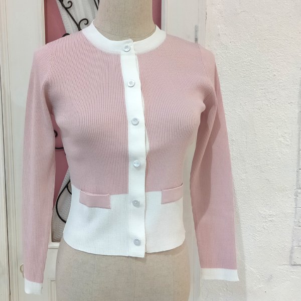 画像2: 【SuperBeauty  】★配色ニットリブ編みカーディガン《送料220円代引は通常送料》 (2)