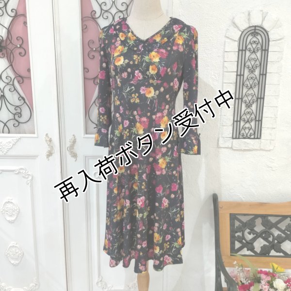 画像12: 【16,000円 →超特価 5,900円＜在庫限り＞クーポン/POINT不可】★バラ柄プリント襟フリルワンピース (12)